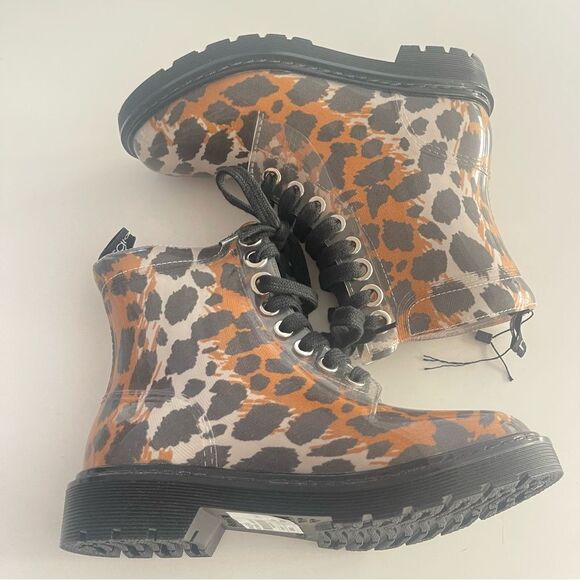 Sergio Rossi Women's Winter Jelly Rain Boot Leopard NWOB Size 37 - Picture 8 of 12